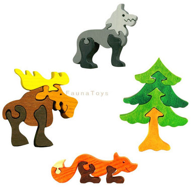 Fauna Mini Wooden Forest Friends Puzzles