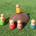 Grapat 6 Baby Nins Rainbow Peg People on Coconut shell