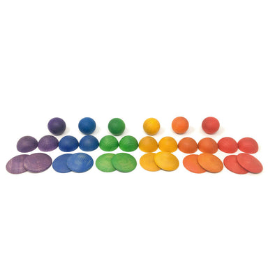 Grapat Round Wooden Shapes Rainbow Play Set