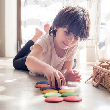 Grapat Round Wooden Shapes Rainbow Play Set Floor