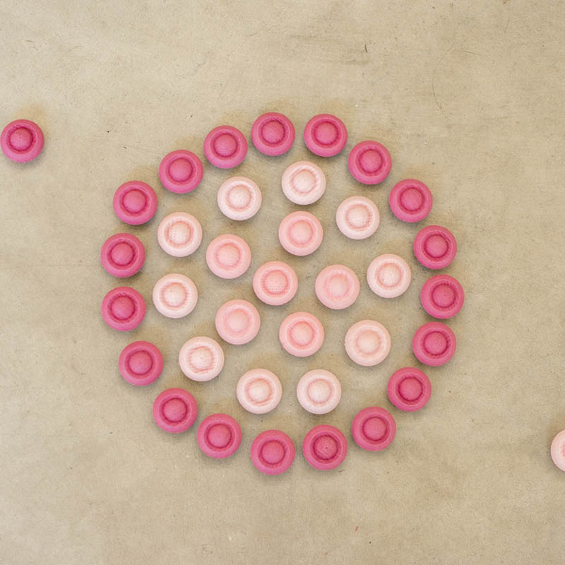 Grapat Mandala Pink Flowers 36 pieces Circle on Floor