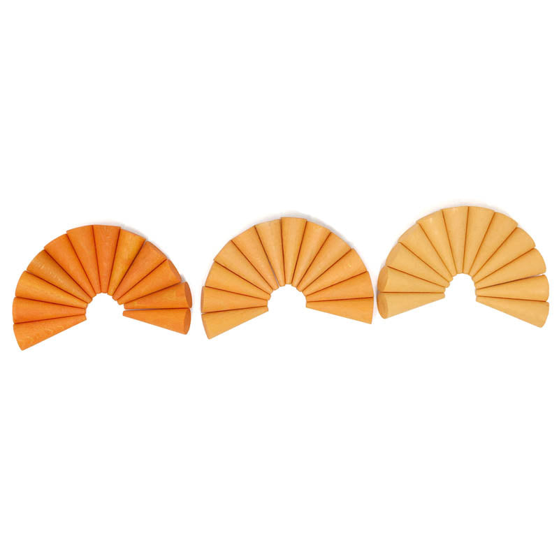 Grapat Mandala Orange Cones 36 Pieces Fans