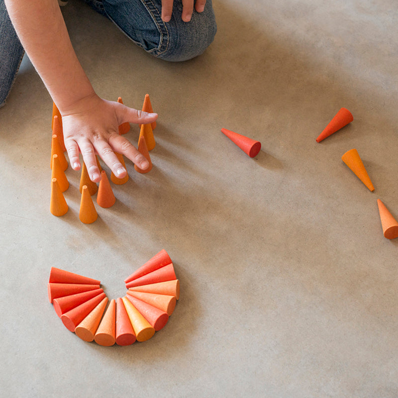 Grapat Mandala Orange Cones 36 Pieces with child