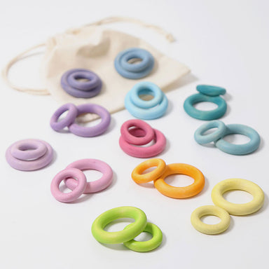 Grimm's Pastel Building Rings with Bag