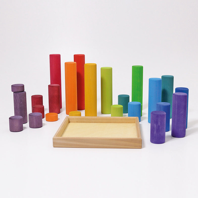 Grimm's Rollers Large Building Set Rainbow Contents