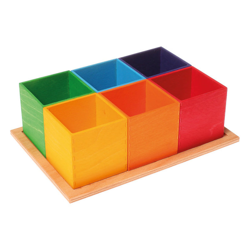 Grimm's 6 Piece Sorting Rainbow Helper Boxes