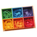 Grimm's 6 Piece Sorting Rainbow Helper Boxes with string