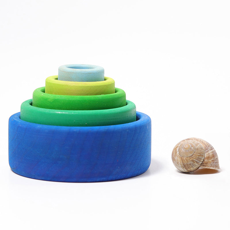 Grimm's Stacking Bowls Oceanblue Size