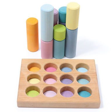 Grimm's Stacking Game Small Pastel Rollers 2