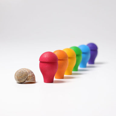 Grimm's Rainbow Wooden Mushrooms