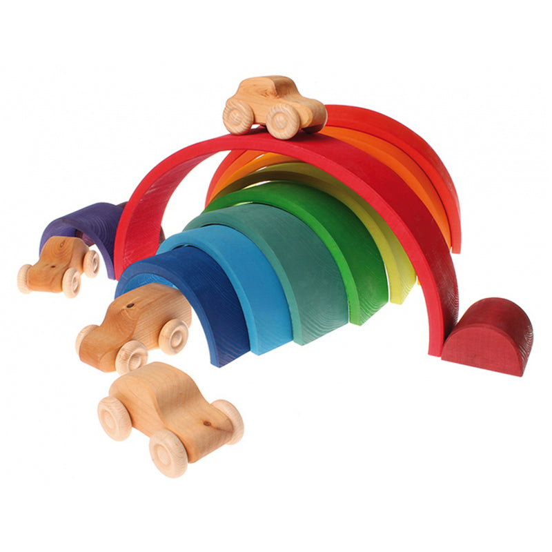 Grimm's Large Wooden Rainbow Stacker 10670 Eco Wooden Toy Ecotoy display 