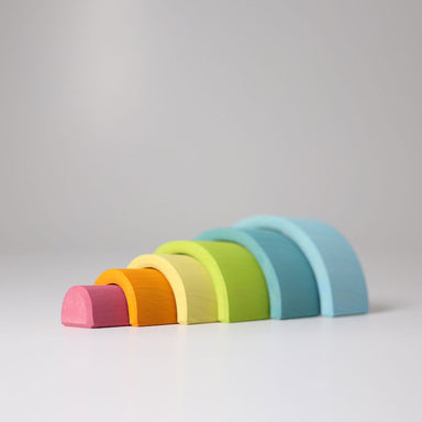 Grimm's Pastel Rainbow Elements Stacker Small Tunnel