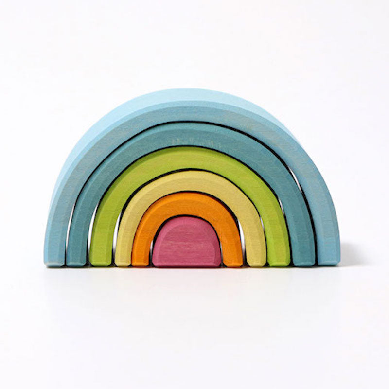 Grimm's Pastel Rainbow Elements Stacker Small Front view