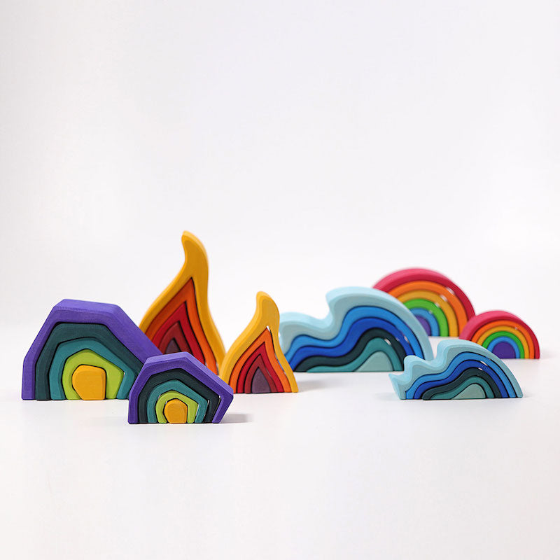 Grimm's Earth Element Stacker Small Fire Rainbow