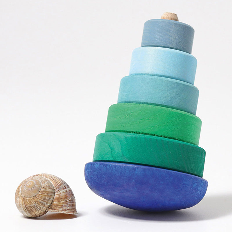 Grimm's Blue Wobbly Stacking Tower Size