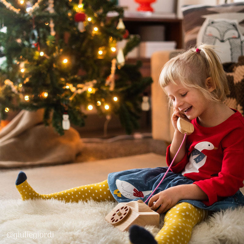 Grimm's Wooden Telephone With Girl Talking