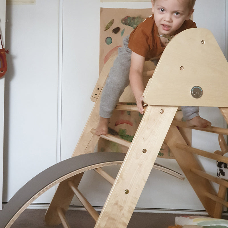 My Happy Helpers Folding Pikler Triangle - Varnished Climbing