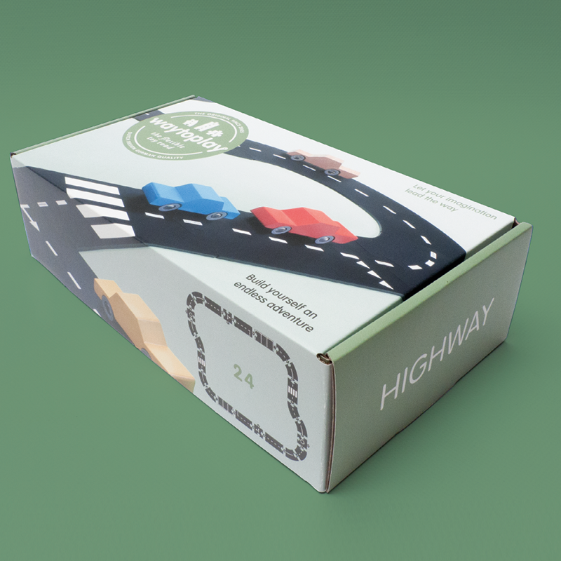 Way To Play Highway 24 Piece Rubber Road Set Packaging