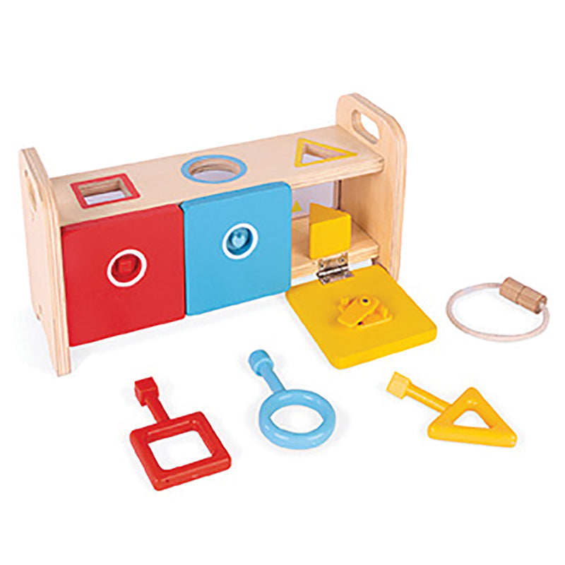 Janod Essentials Shapes Box with Keys 2