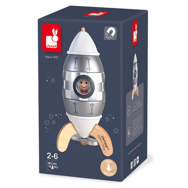 Janod Silver Magnetic Rocket Box