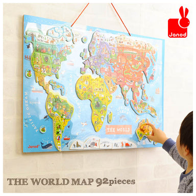 Janod World Map Puzzle Wall Mounted
