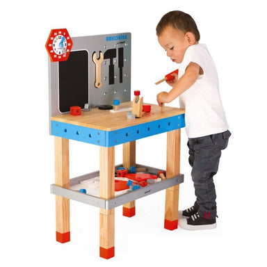 Janod Brico Kids DIY Giant Magnetic Workbench with Boy