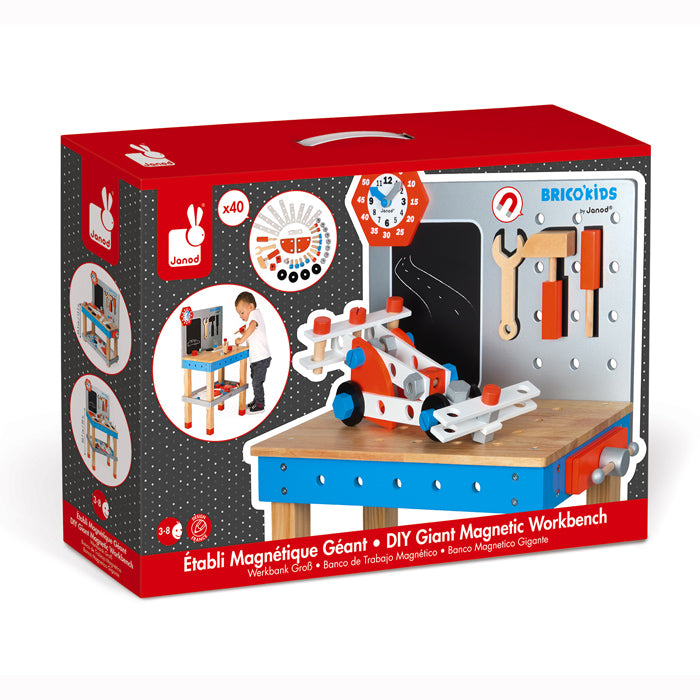 Janod Brico Kids DIY Giant Magnetic Workbench Packaging