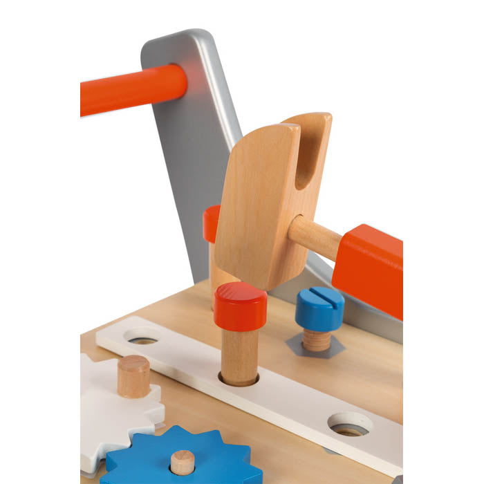 Janod Wooden Brico Kids DIY Trolley Silver Hammer