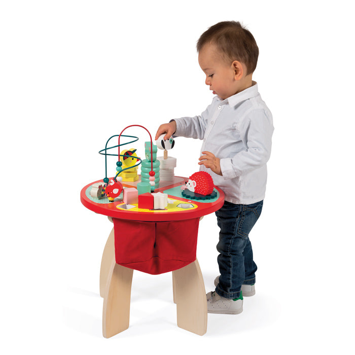 Janod Wooden Forest Activity Table Boy Standing