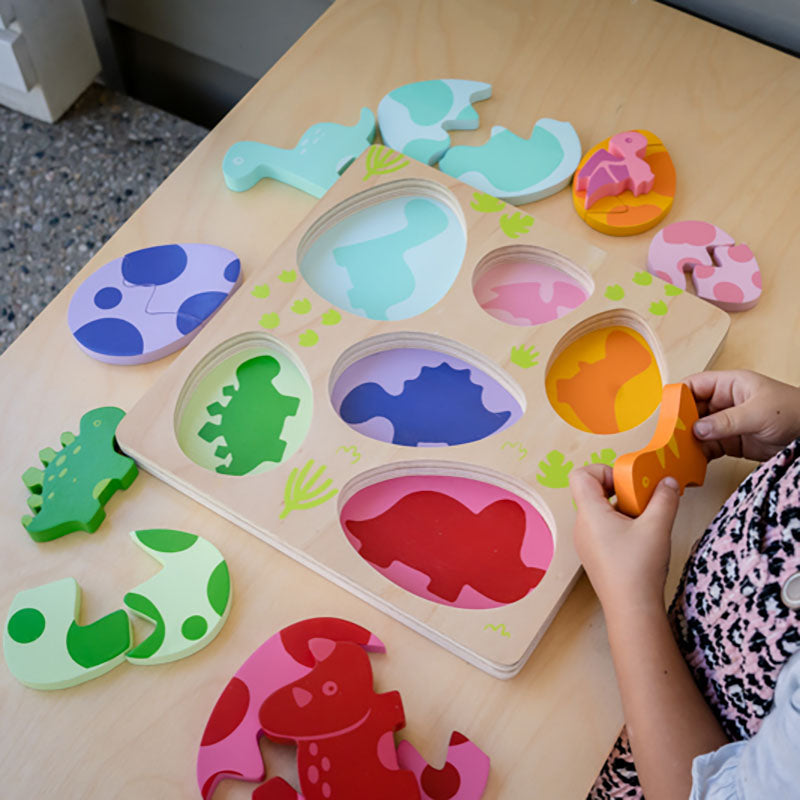 Tender Leaf Toys Egg & Dino Puzzle Pieces Out