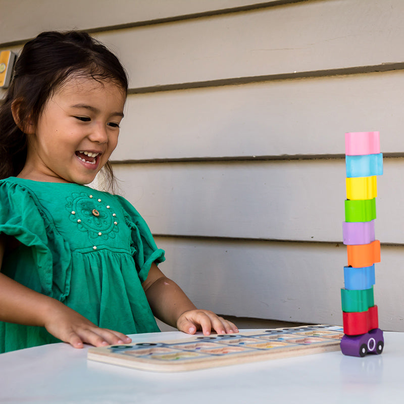 Kiddie Connect 1-10 Car Puzzle Girl Stacked