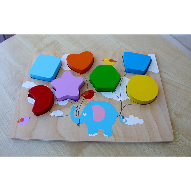 Kiddie Connect Wooden Chunky Balloon Shape Puzzle on Table