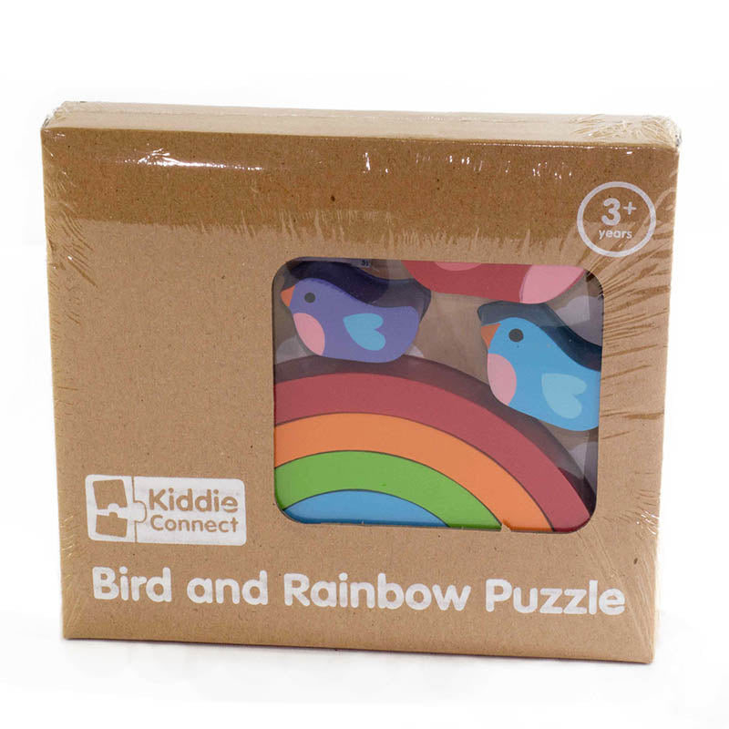 Kiddie Connect Wooden Bird and Rainbow Puzzle Packaging