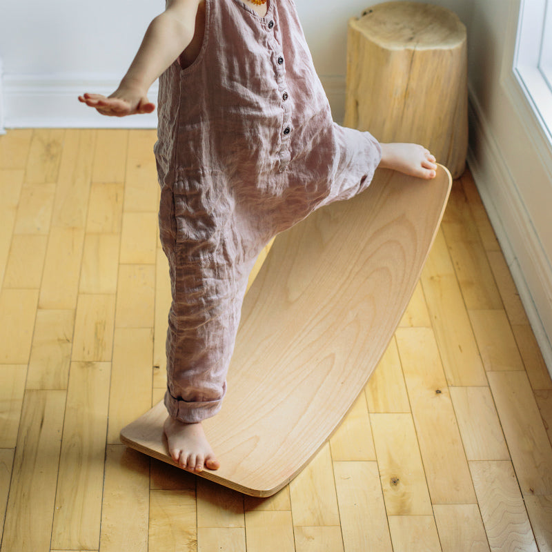 Kinderfeets Wooden Wobble Kinderboard Natural Girl Rocking