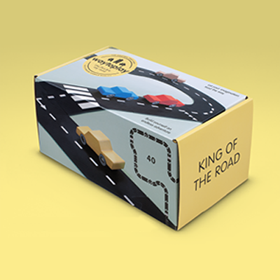 Waytoplay King of the Road 44 Piece Rubber Road Set Packaging