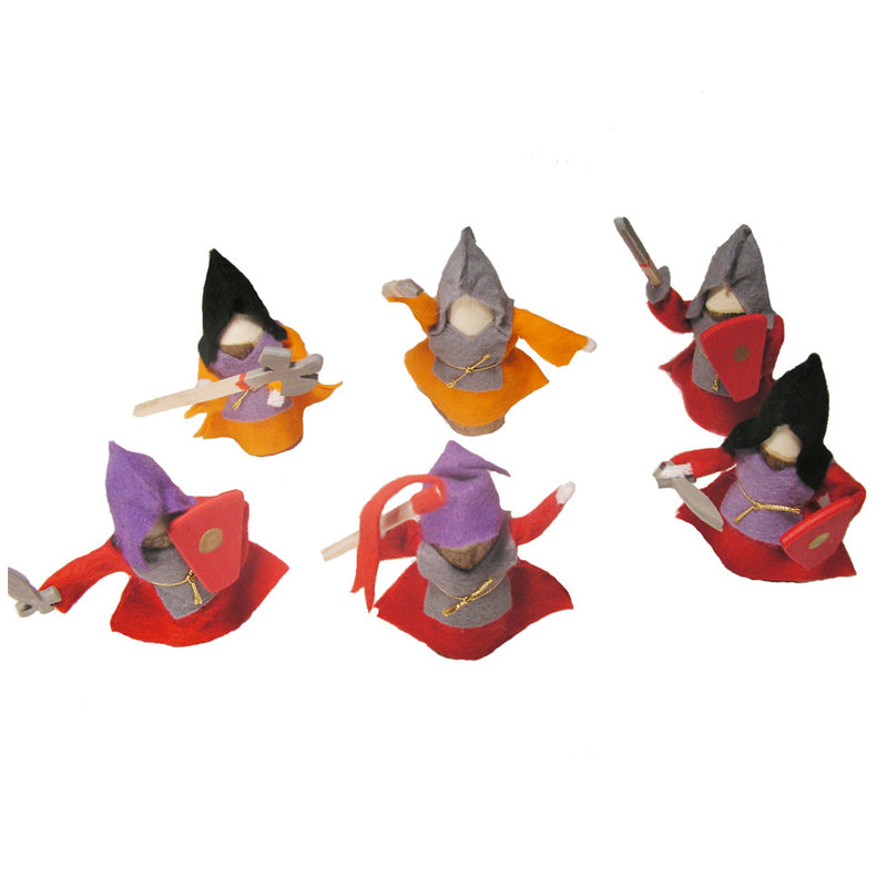 Magic Wood Knights Set of 6 Red