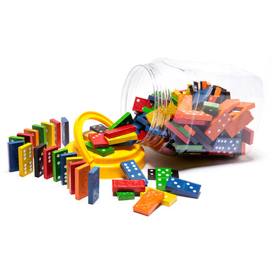 Learning Can Be Fun Wooden Dominoes Jar