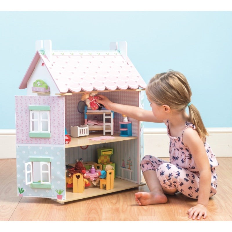 Le Toy Van Doll House Sweetheart Cottage Girl Playing