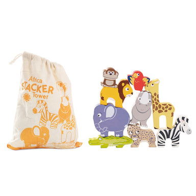 Le Toy Van Petilou African Stacking Animals & Bag 2