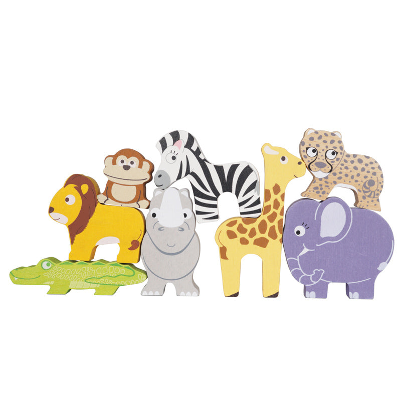 Le Toy Van Petilou African Stacking Animals & Bag Stacked