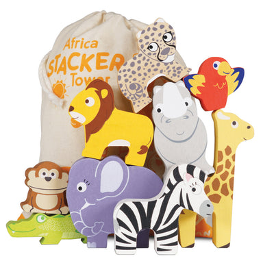 Le Toy Van Petilou African Stacking Animals & Bag