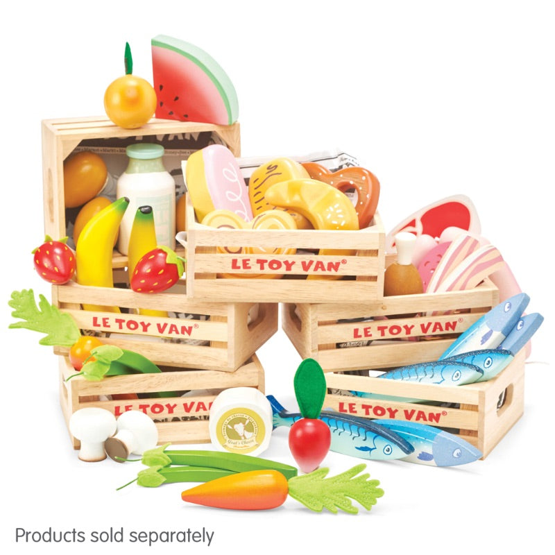 Le Toy Van Honeybake Market Play Food Harvest Vegetable Crate 4