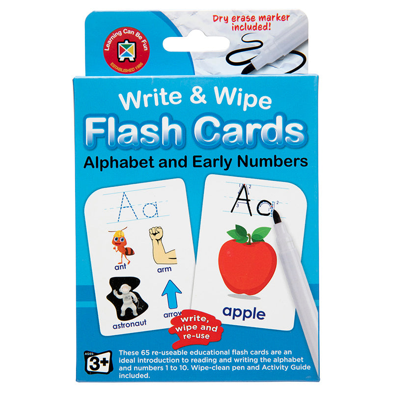 Write & Wipe Flash Cards Alphabet & Early Numbers with Marker Box