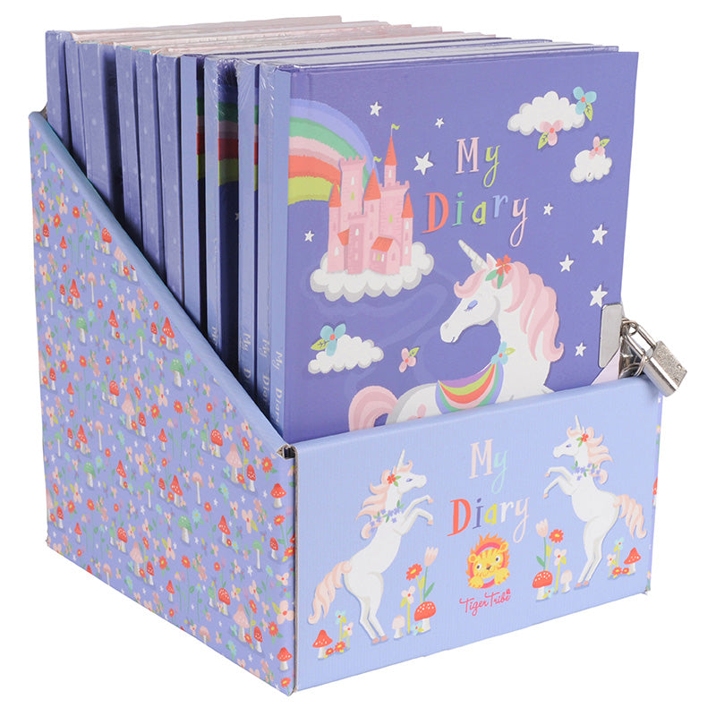 Tiger Tribe Lockable Diary Unicorn Rainbows POS