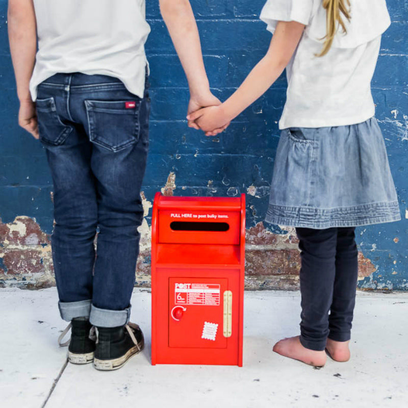 Make Me Iconic Wooden Australian Post Box with Letters Children Standing