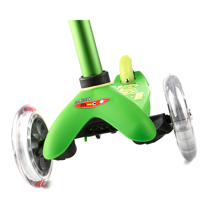 Mini Micro Scooter Deluxe Green Front Wheels