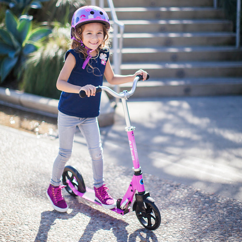 Cruiser Micro Scooter Pink Girl Riding