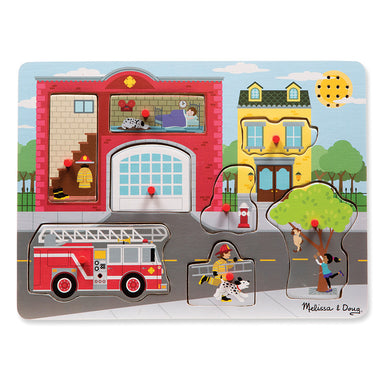 Melissa & Doug Sound Peg Puzzle Around the Fire Station