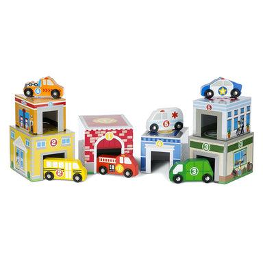 Melissa & Doug Nesting & Sorting Buildings & Vehicles