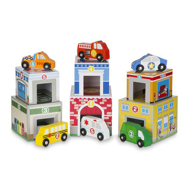 Melissa & Doug Nesting & Sorting Buildings & Vehicles 2